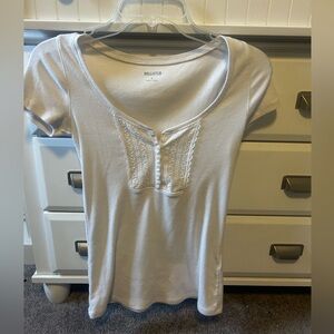 Hollister white lacy top